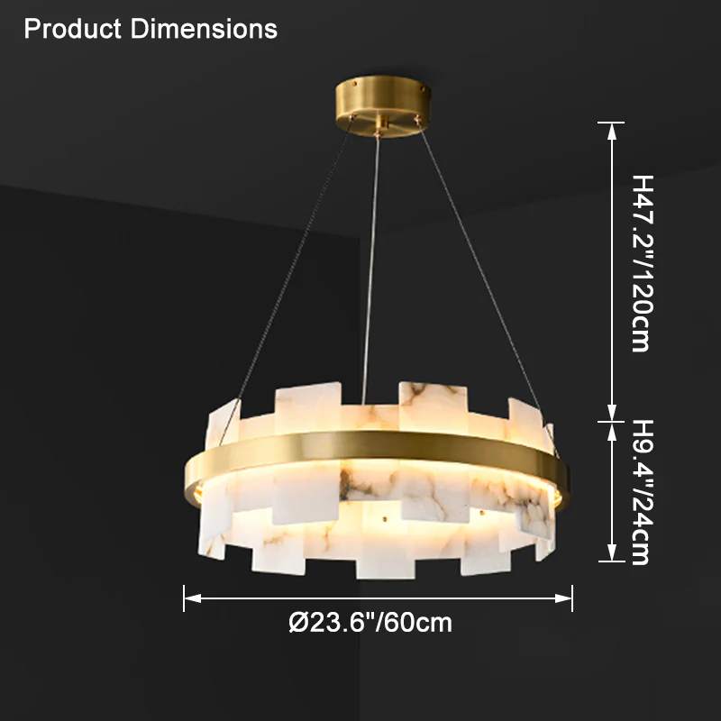 WOMO Gold Alabaster Round Chandelier-WM2394 - Image 17