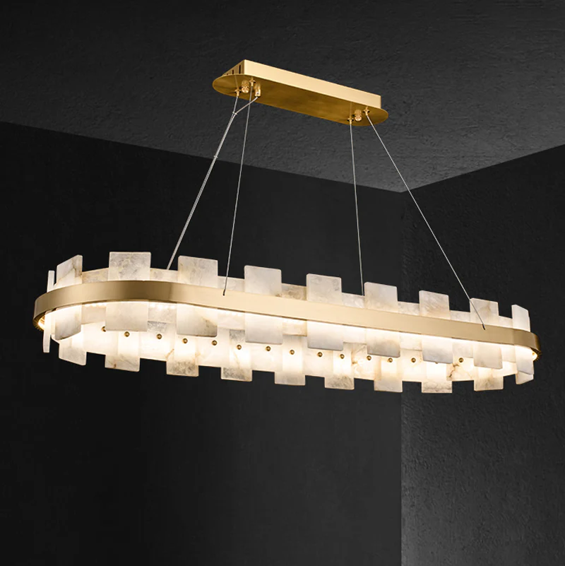 WOMO Gold Alabaster Round Chandelier-WM2394 - Image 18