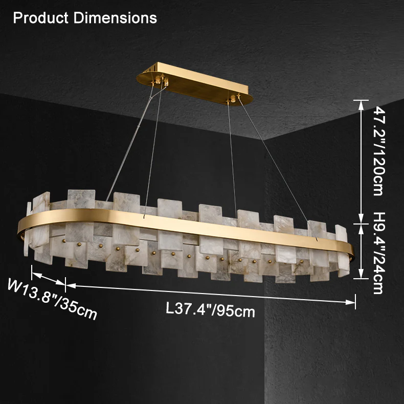 WOMO Gold Alabaster Round Chandelier-WM2394 - Image 19