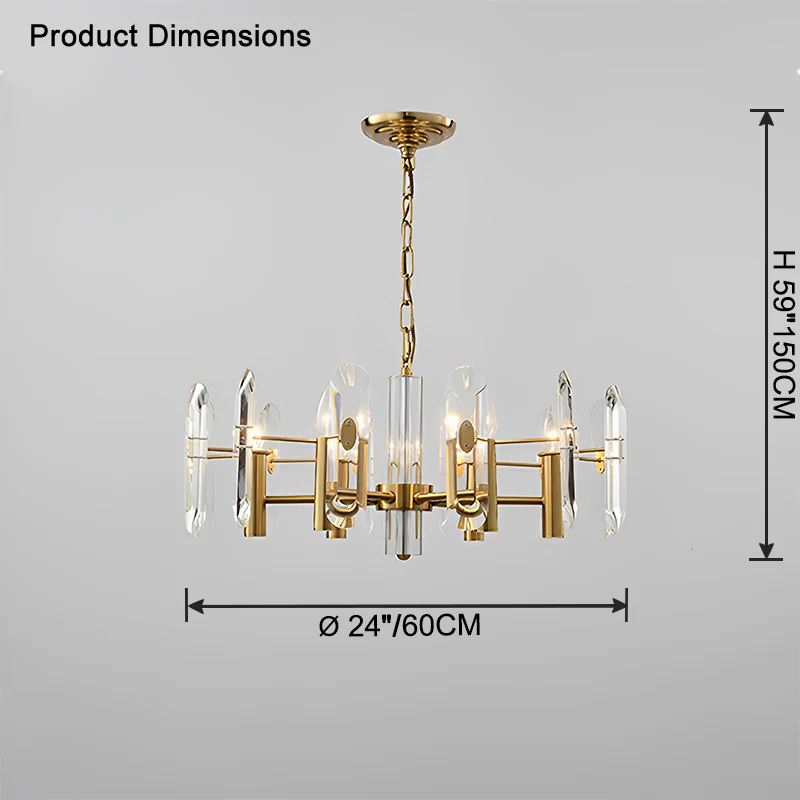 WOMO Gold Candle Crystal Chandelier-WM2518 - Image 8