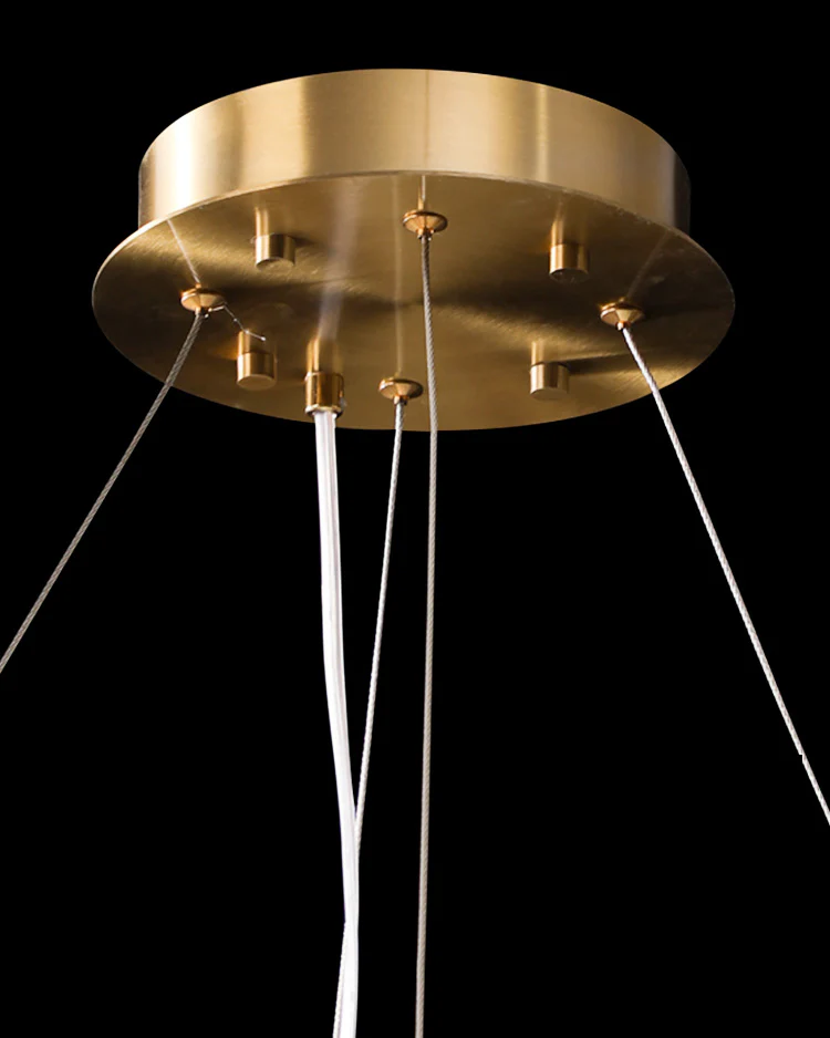 WOMO Gold Crystal Prism Round Chandelier-WM2359 - Image 5