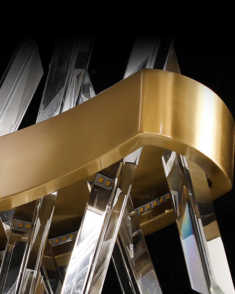 WOMO Gold Crystal Prism Round Chandelier-WM2359 - Image 6