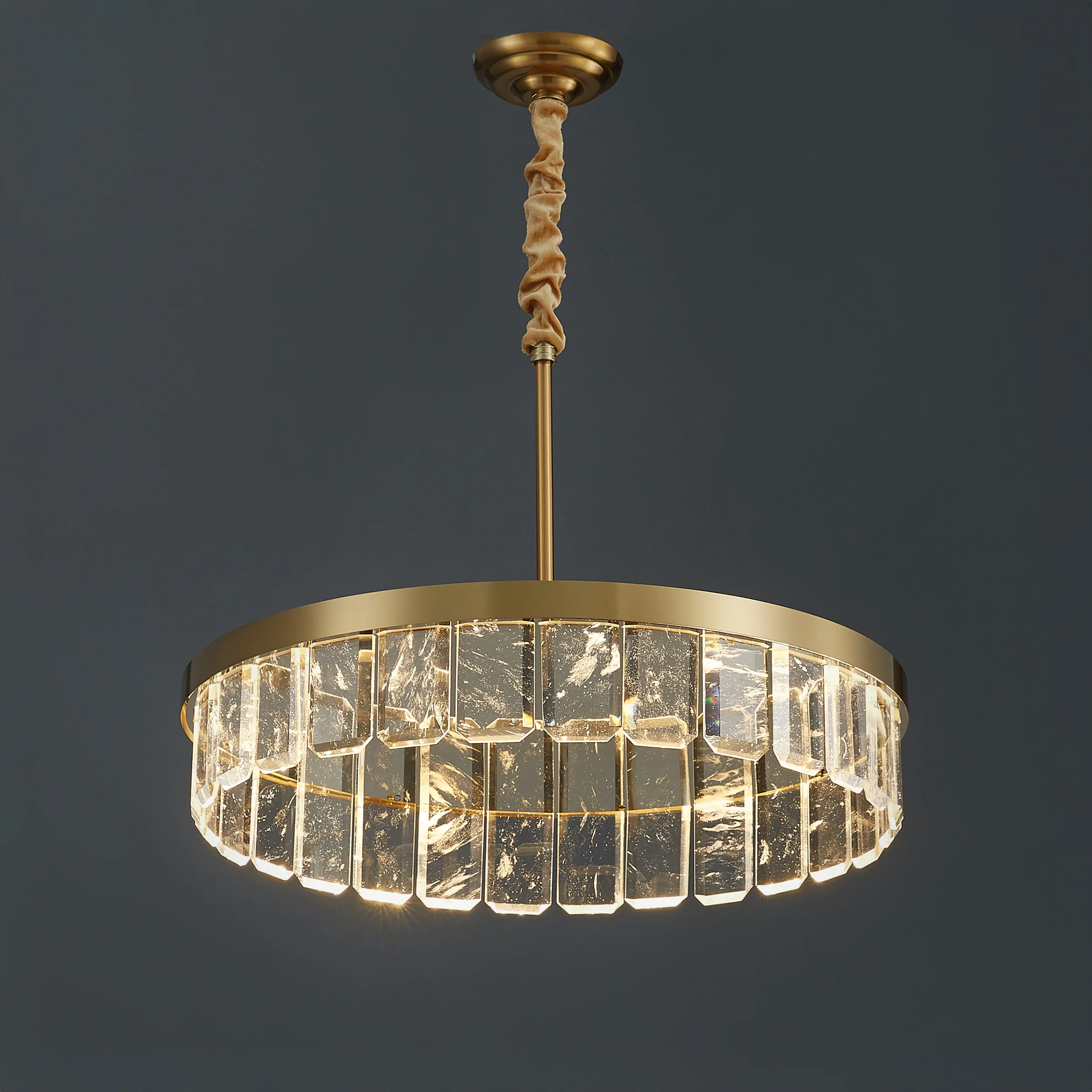 WOMO Gold Crystal Round Chandelier-WM2538 - Image 14
