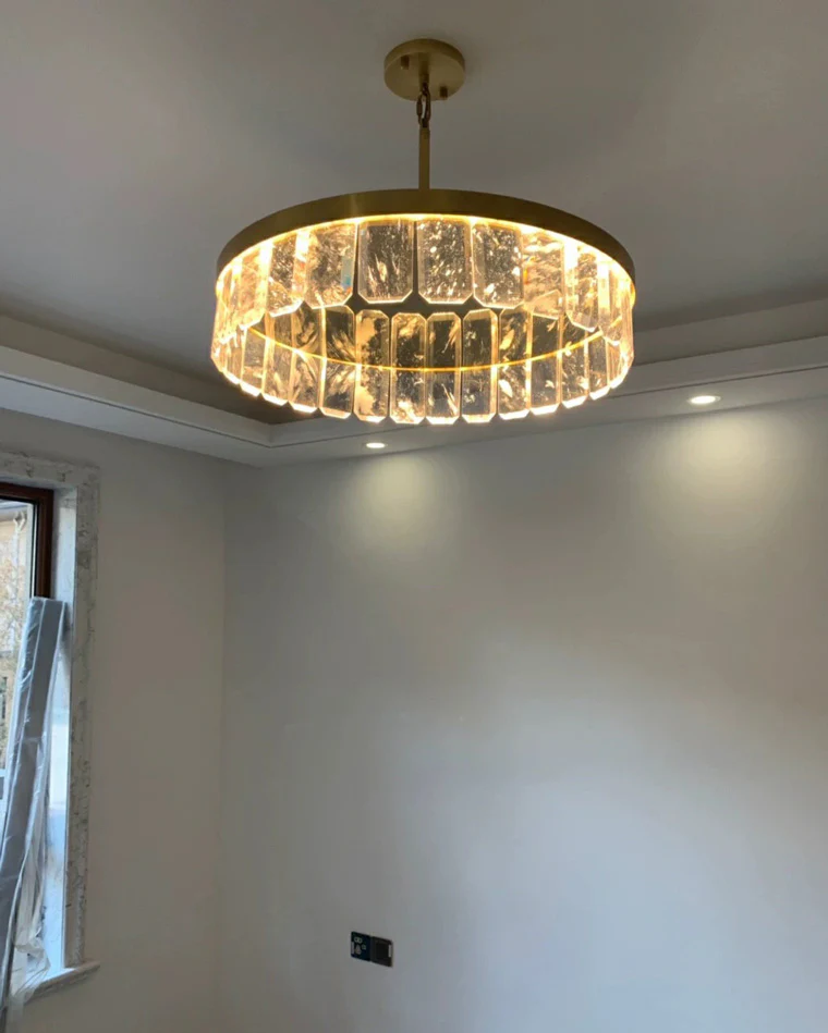WOMO Gold Crystal Round Chandelier-WM2538 - Image 8