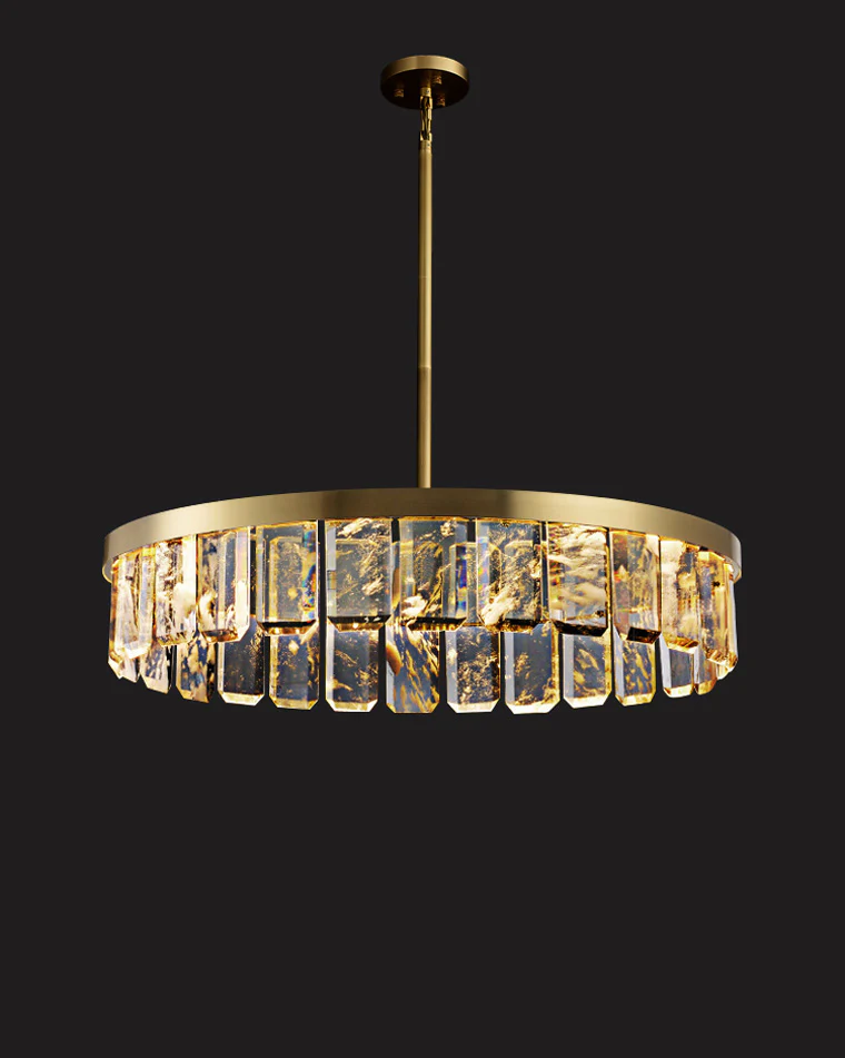WOMO Gold Crystal Round Chandelier-WM2538 - Image 9