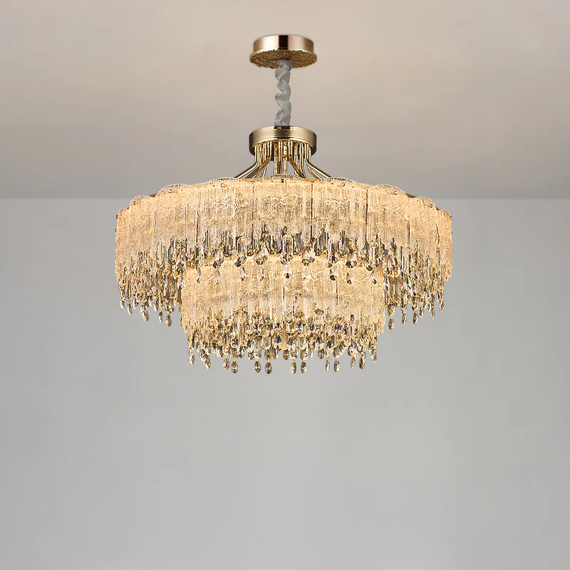 WOMO Gold Fringe Crystal Chandelier-WM3028 - Image 14