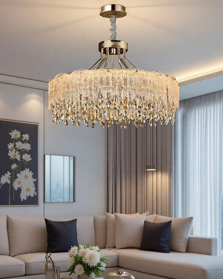 WOMO Gold Fringe Crystal Chandelier-WM3028 - Image 3