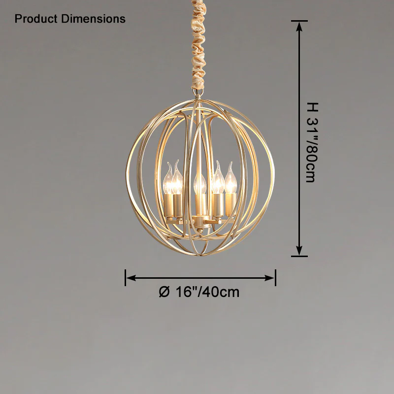WOMO Gold Orb Cage Chandelier-WM2593 - Image 14