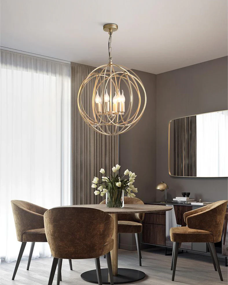 WOMO Gold Orb Cage Chandelier-WM2593 - Image 2