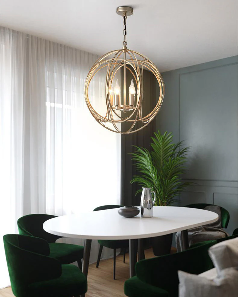 WOMO Gold Orb Cage Chandelier-WM2593 - Image 4