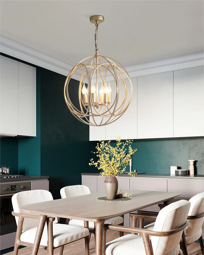 WOMO Gold Orb Cage Chandelier-WM2593 - Image 5