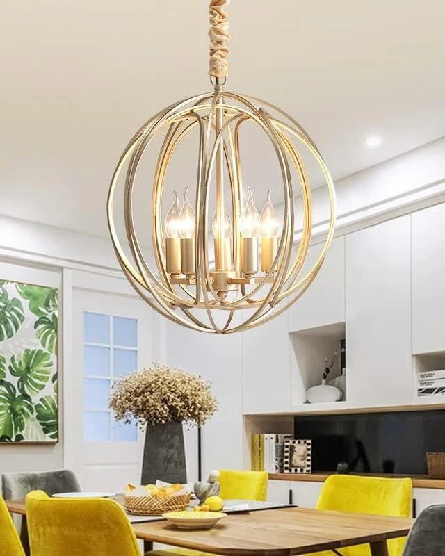 WOMO Gold Orb Cage Chandelier-WM2593 - Image 6