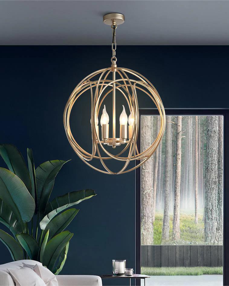 WOMO Gold Orb Cage Chandelier-WM2593 - Image 8
