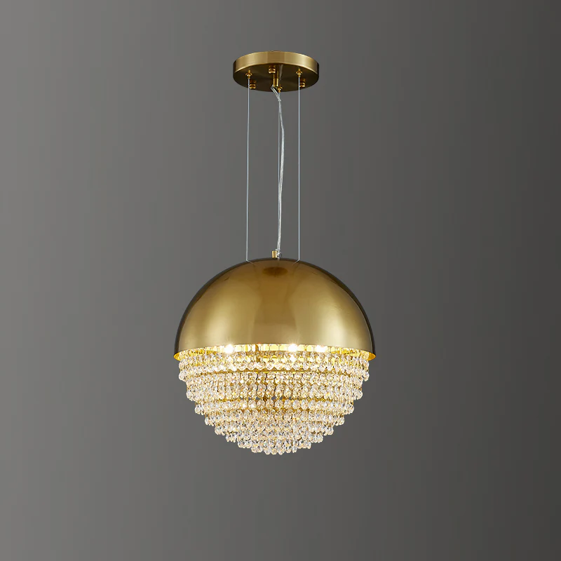 WOMO Gold Globe Crystal Pendant Light-WM2632 - Image 14