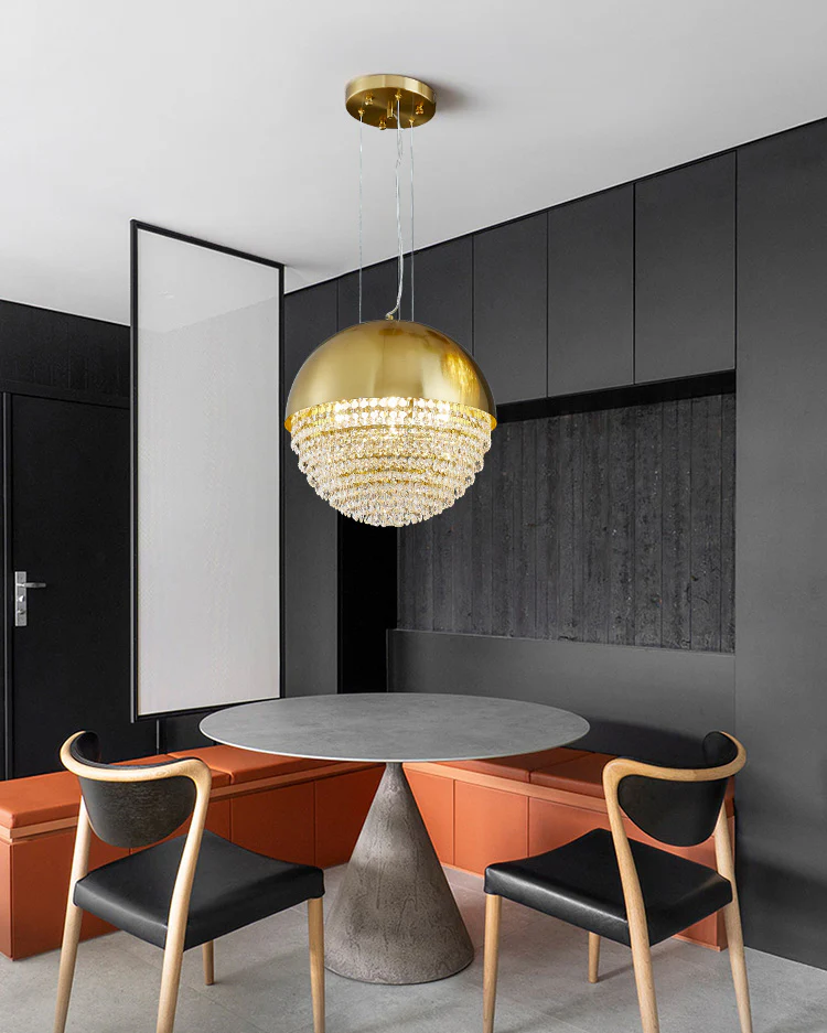WOMO Gold Globe Crystal Pendant Light-WM2632 - Image 7