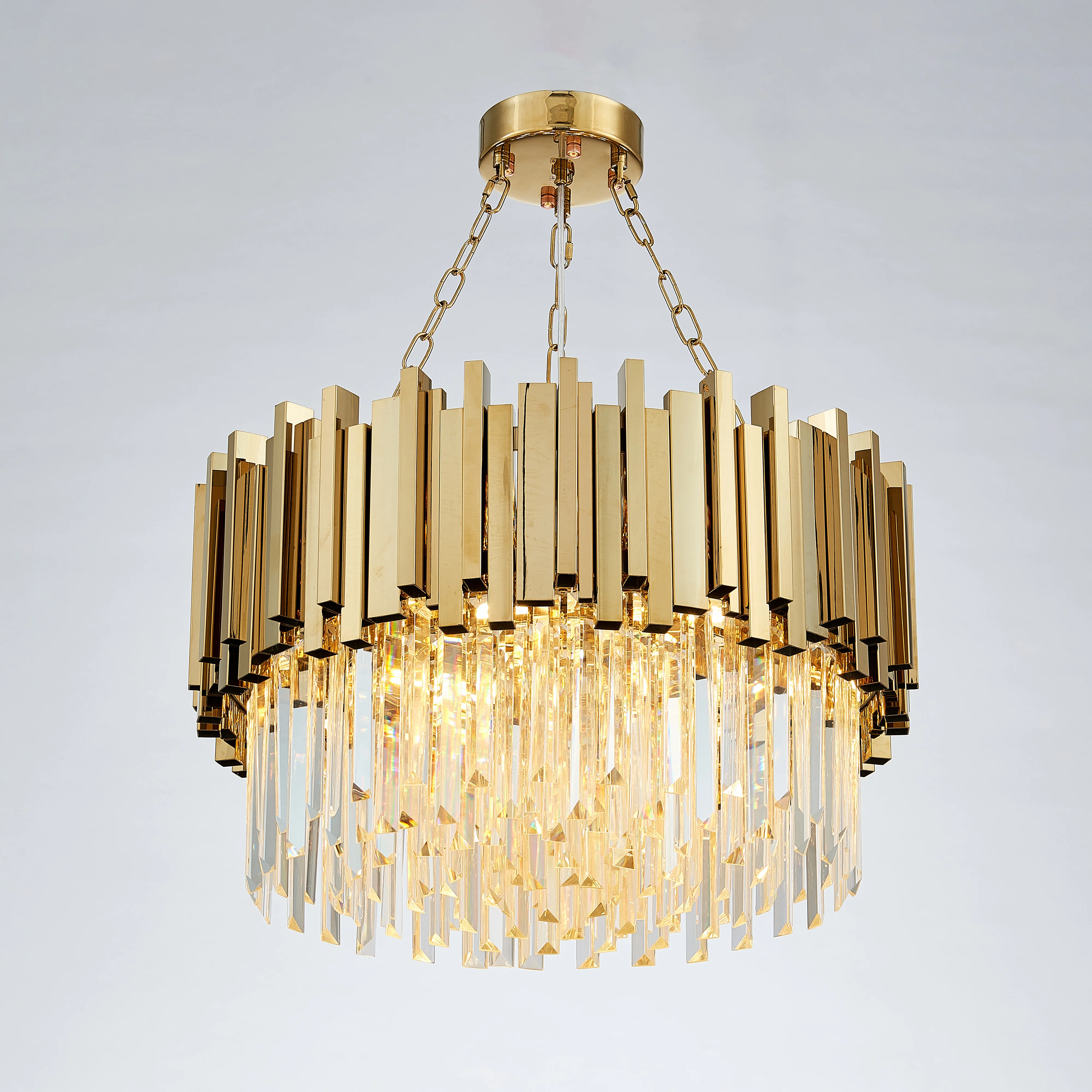 WOMO Gold Round Crystal Prism Chandelier-WM2185a - Image 13