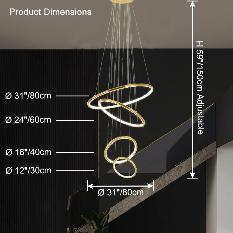 WOMO Gold Tiered Circular Chandelier-WM2758 - Image 22