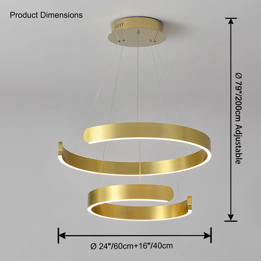 WOMO Gold Tiered Ring Chandelier-WM2916 - Image 13