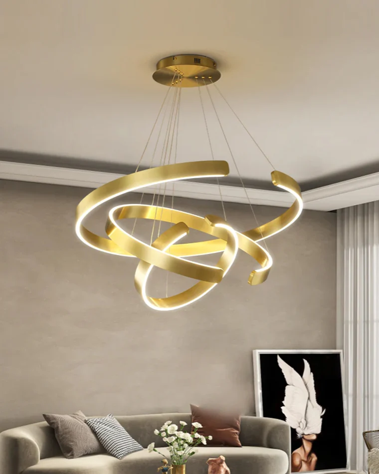 WOMO Gold Tiered Ring Chandelier-WM2916 - Image 4