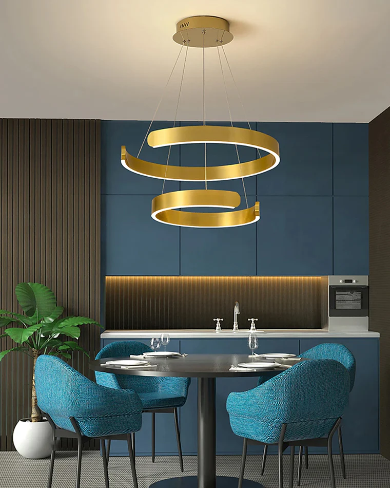WOMO Gold Tiered Ring Chandelier-WM2916 - Image 8