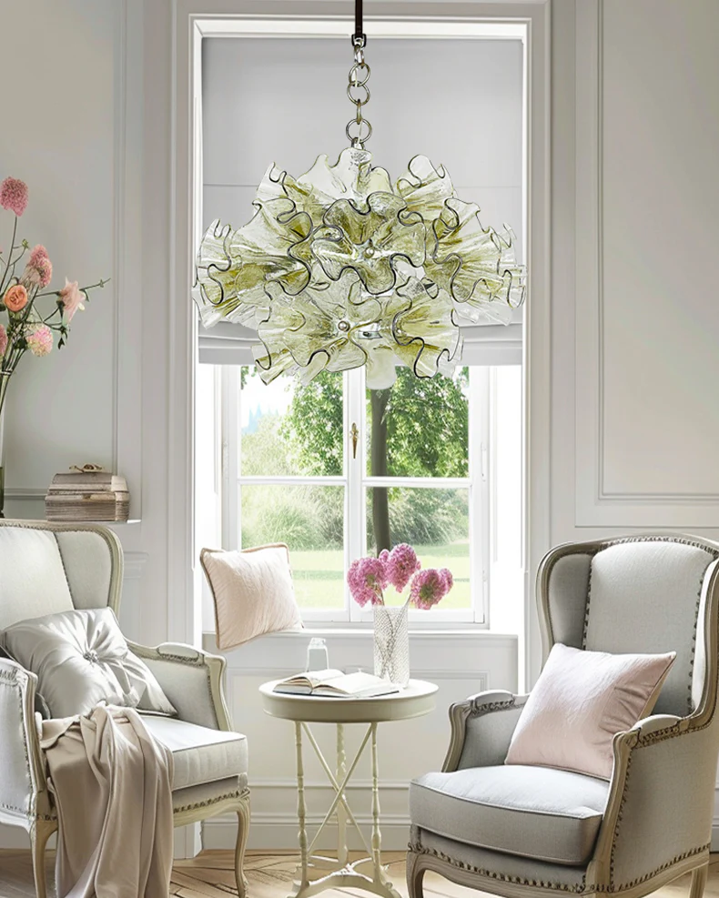 WOMO Green Glass Flower Chandelier-WM3017 - Image 2