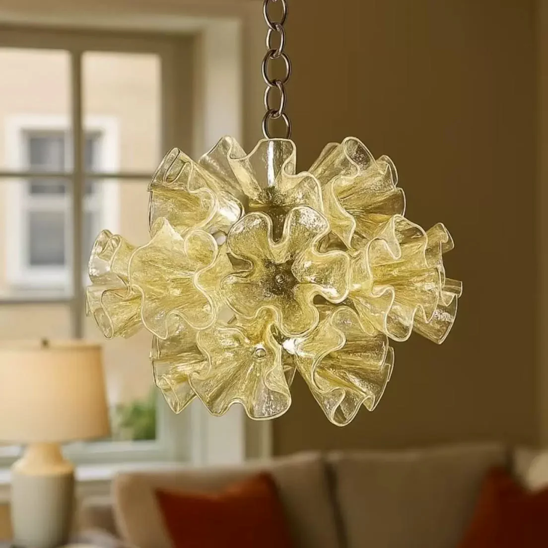 WOMO Green Glass Flower Chandelier-WM3017 - Image 6