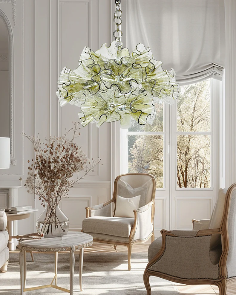 WOMO Green Glass Flower Chandelier-WM3017 - Image 7