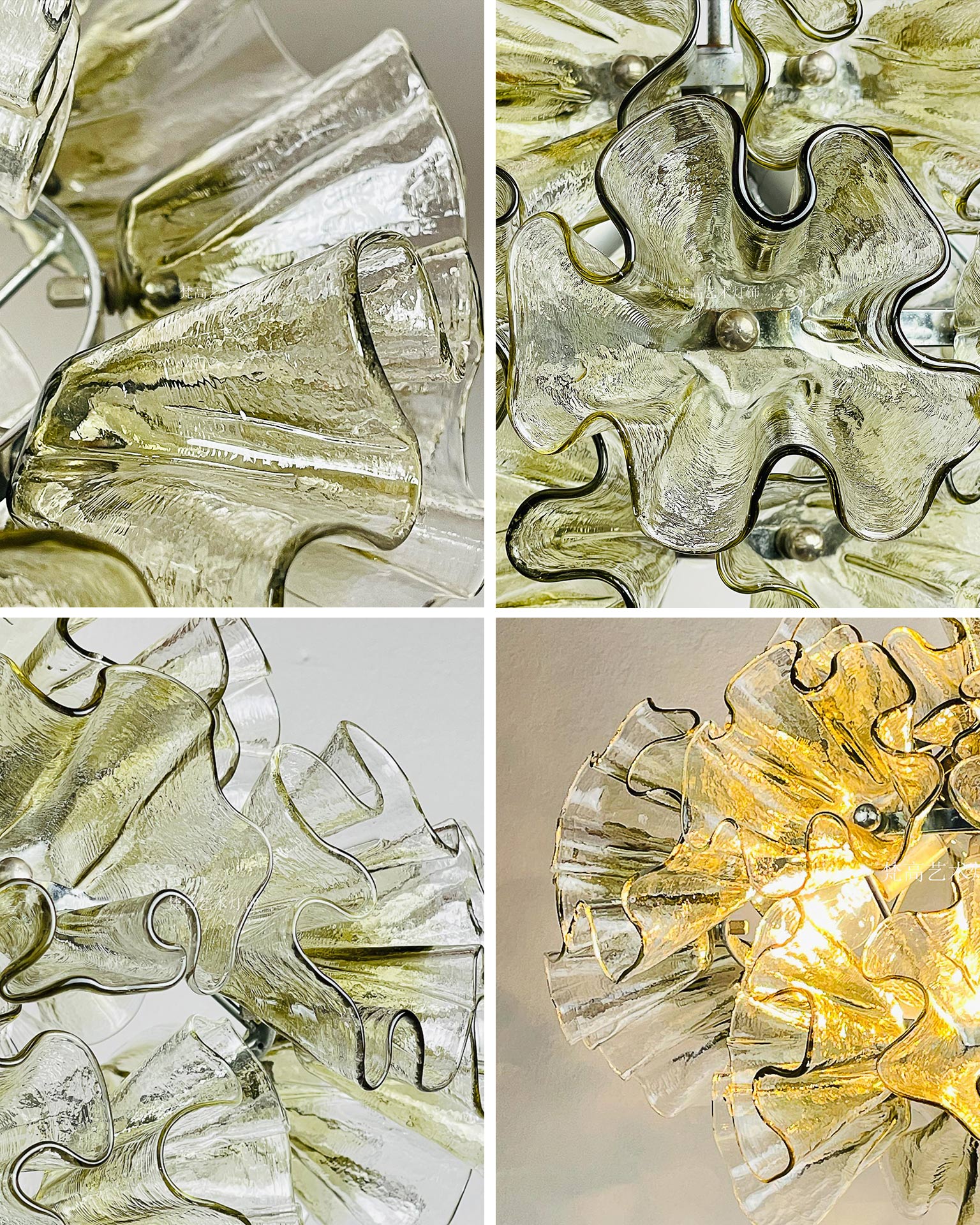 WOMO Green Glass Flower Chandelier-WM3017 - Image 9
