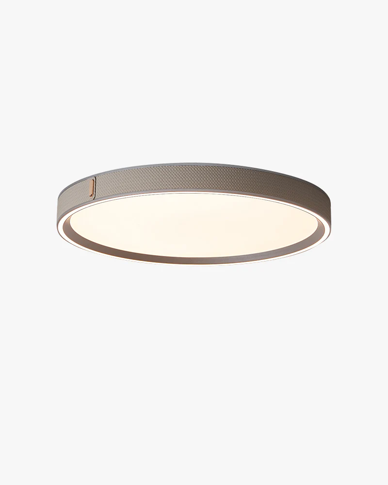 WOMO Grey Round Leather Ceiling Light-WM1231