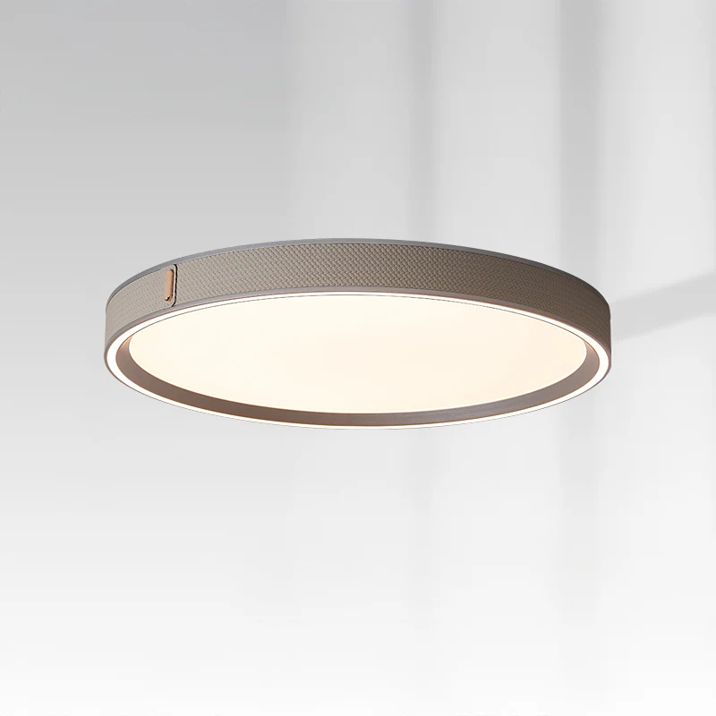 WOMO Grey Round Leather Ceiling Light-WM1231 - Image 10