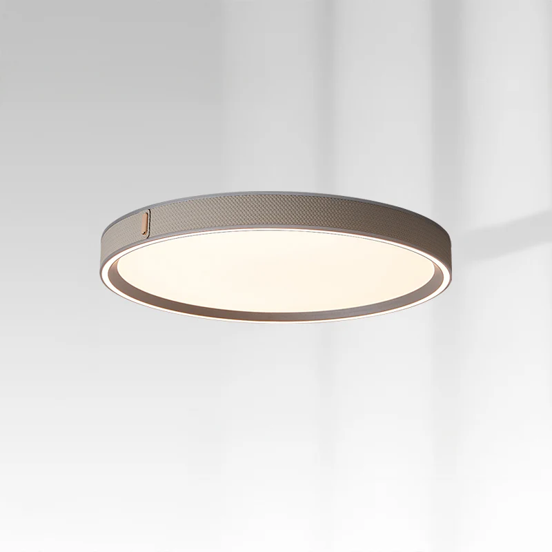 WOMO Grey Round Leather Ceiling Light-WM1231 - Image 9