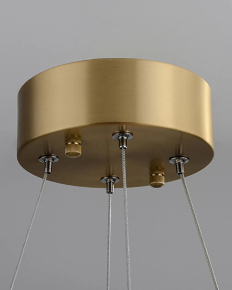 WOMO Hammered Glass Round Brass Chandelier-WM2351 - Image 4