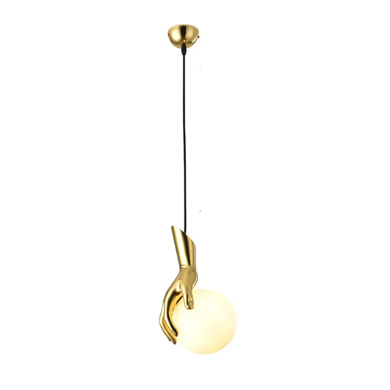 WOMO Hand Holding Globe Brass Pendant Light-WM2152 - Image 15