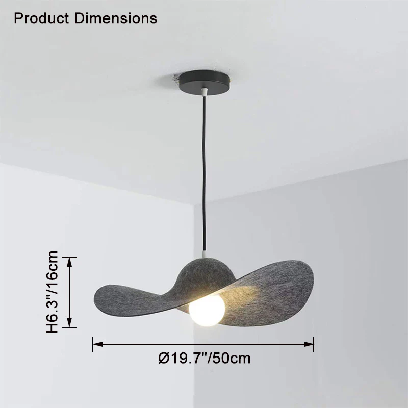 WOMO Hat Felt Pendant Light-WM2482 - Image 10