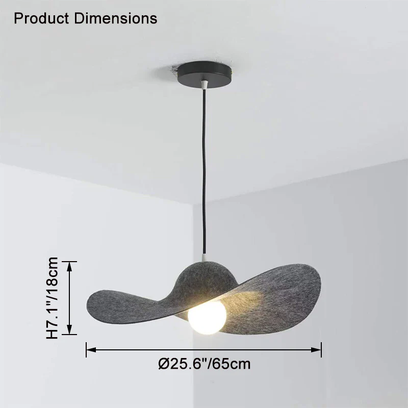 WOMO Hat Felt Pendant Light-WM2482 - Image 12
