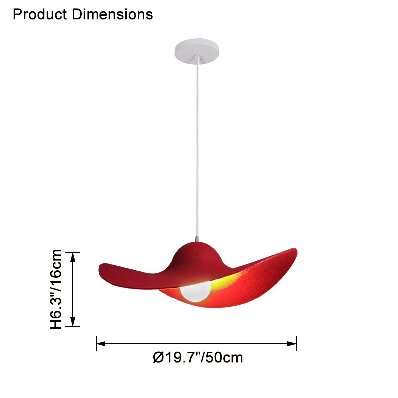WOMO Hat Felt Pendant Light-WM2482 - Image 14