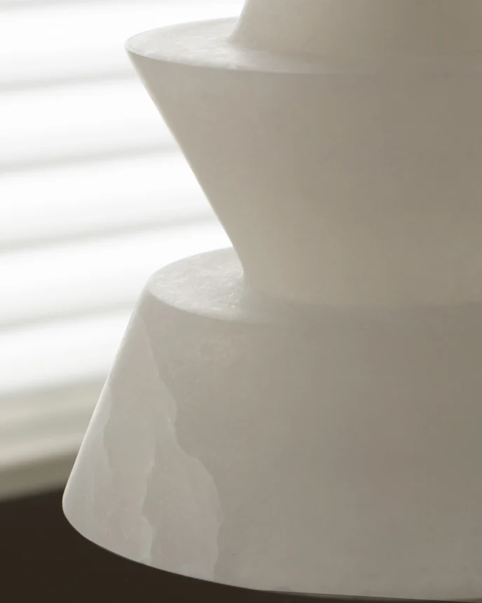 WOMO Hat Shaded Alabaster Pendant Light-WM2896 - Image 12