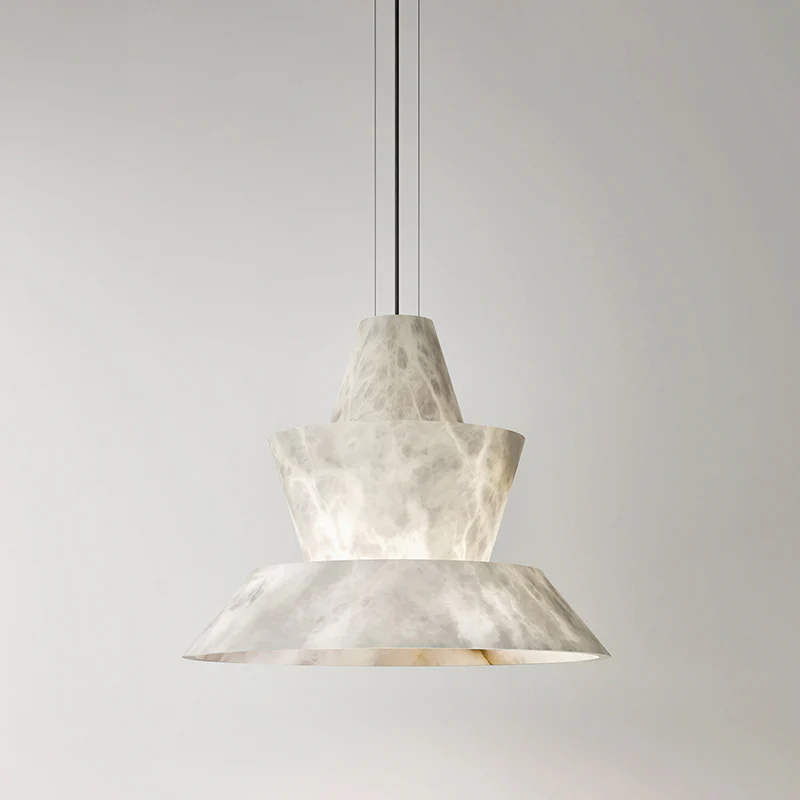 WOMO Hat Shaded Alabaster Pendant Light-WM2896 - Image 15
