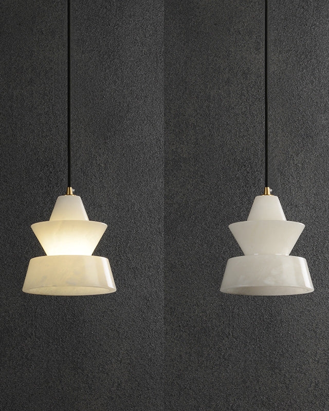 WOMO Hat Shaded Alabaster Pendant Light-WM2896 - Image 6