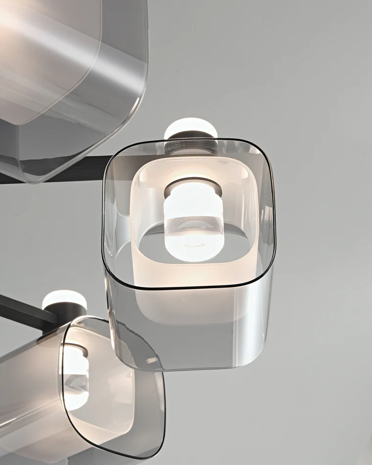 WOMO Hollow Rectangular Glass Chandelier-WM2223 - Image 10