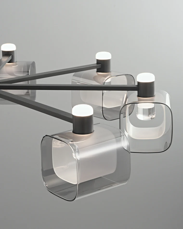 WOMO Hollow Rectangular Glass Chandelier-WM2223 - Image 12