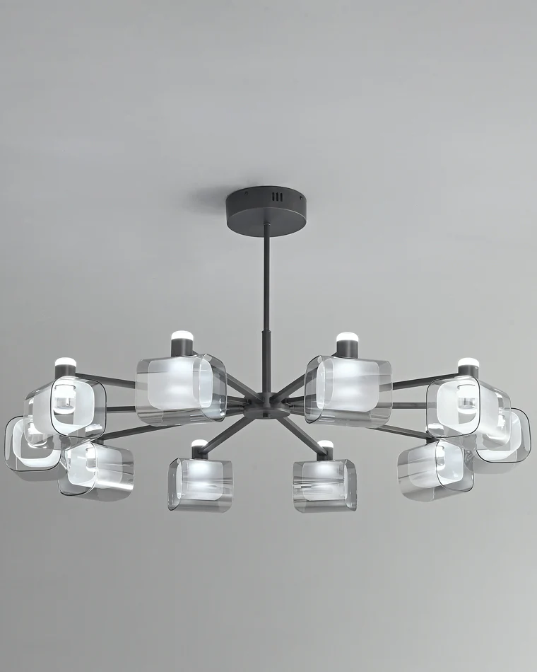 WOMO Hollow Rectangular Glass Chandelier-WM2223 - Image 17