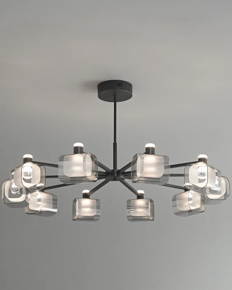 WOMO Hollow Rectangular Glass Chandelier-WM2223 - Image 18
