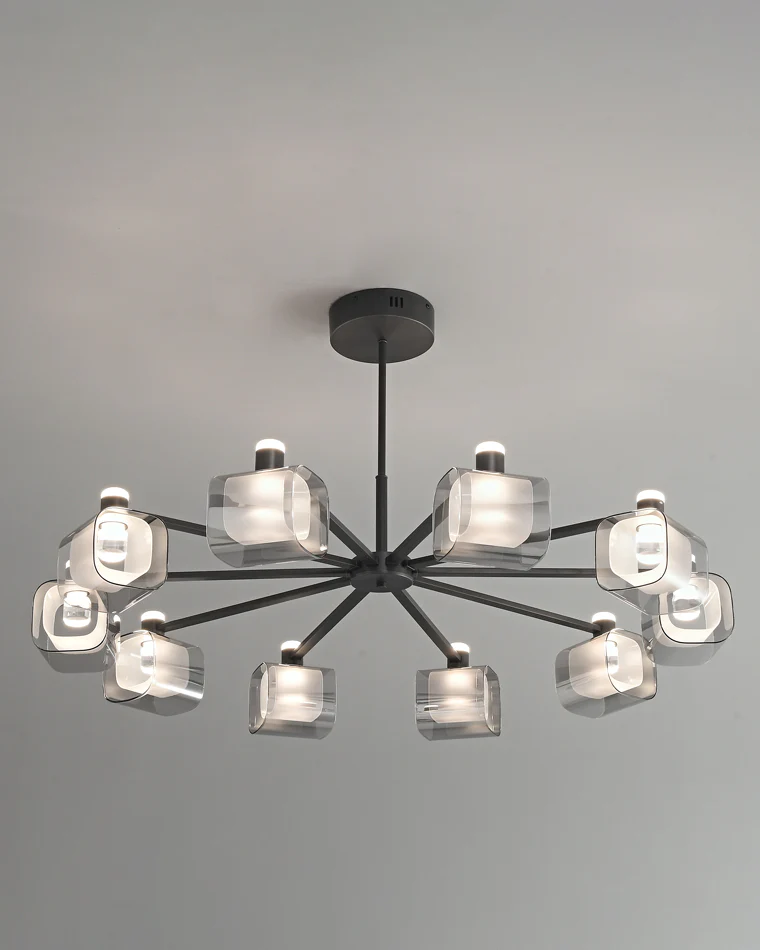WOMO Hollow Rectangular Glass Chandelier-WM2223 - Image 21
