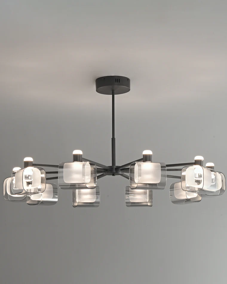 WOMO Hollow Rectangular Glass Chandelier-WM2223 - Image 23