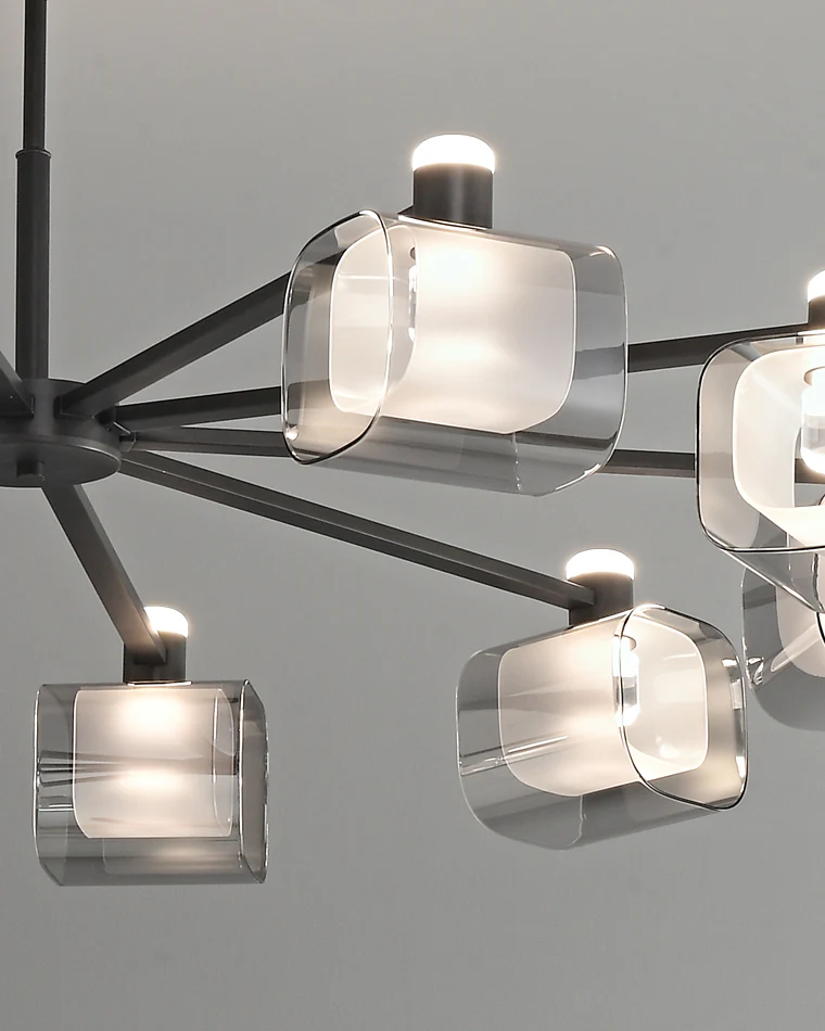 WOMO Hollow Rectangular Glass Chandelier-WM2223 - Image 24