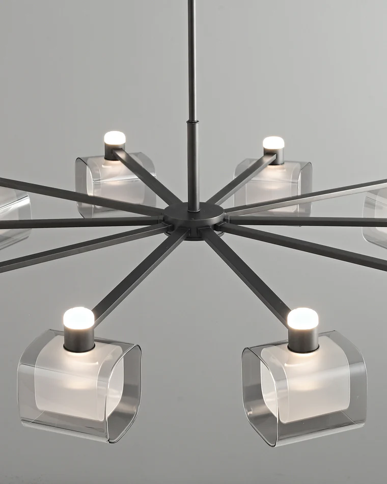 WOMO Hollow Rectangular Glass Chandelier-WM2223 - Image 25
