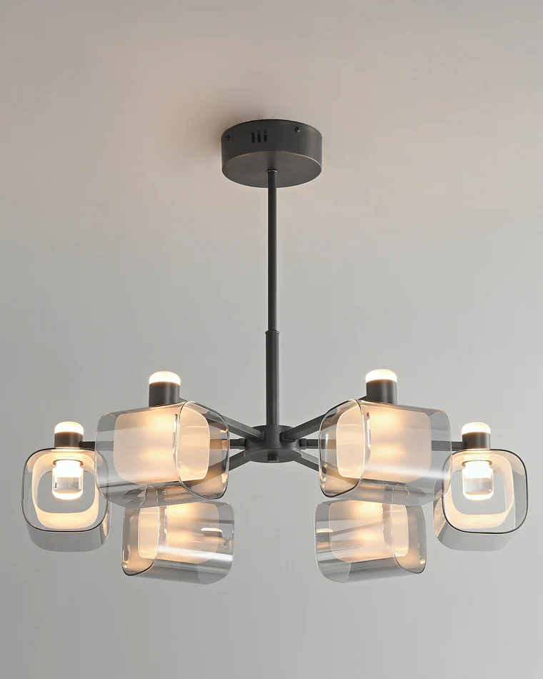 WOMO Hollow Rectangular Glass Chandelier-WM2223 - Image 26