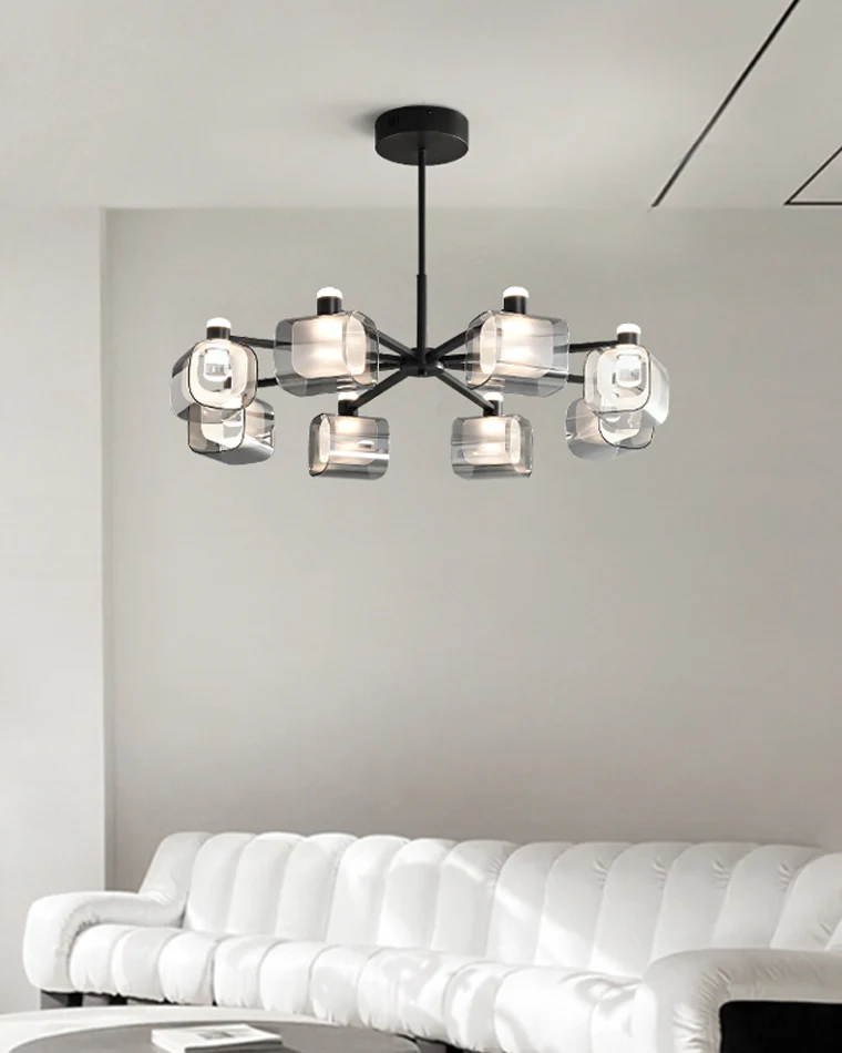 WOMO Hollow Rectangular Glass Chandelier-WM2223 - Image 3