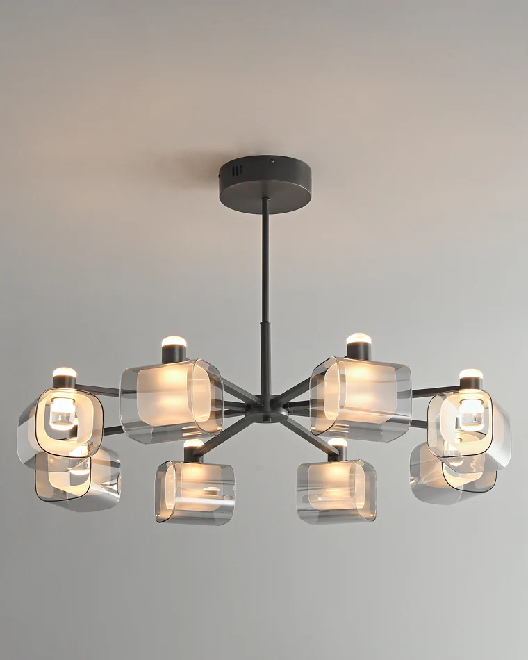 WOMO Hollow Rectangular Glass Chandelier-WM2223 - Image 33